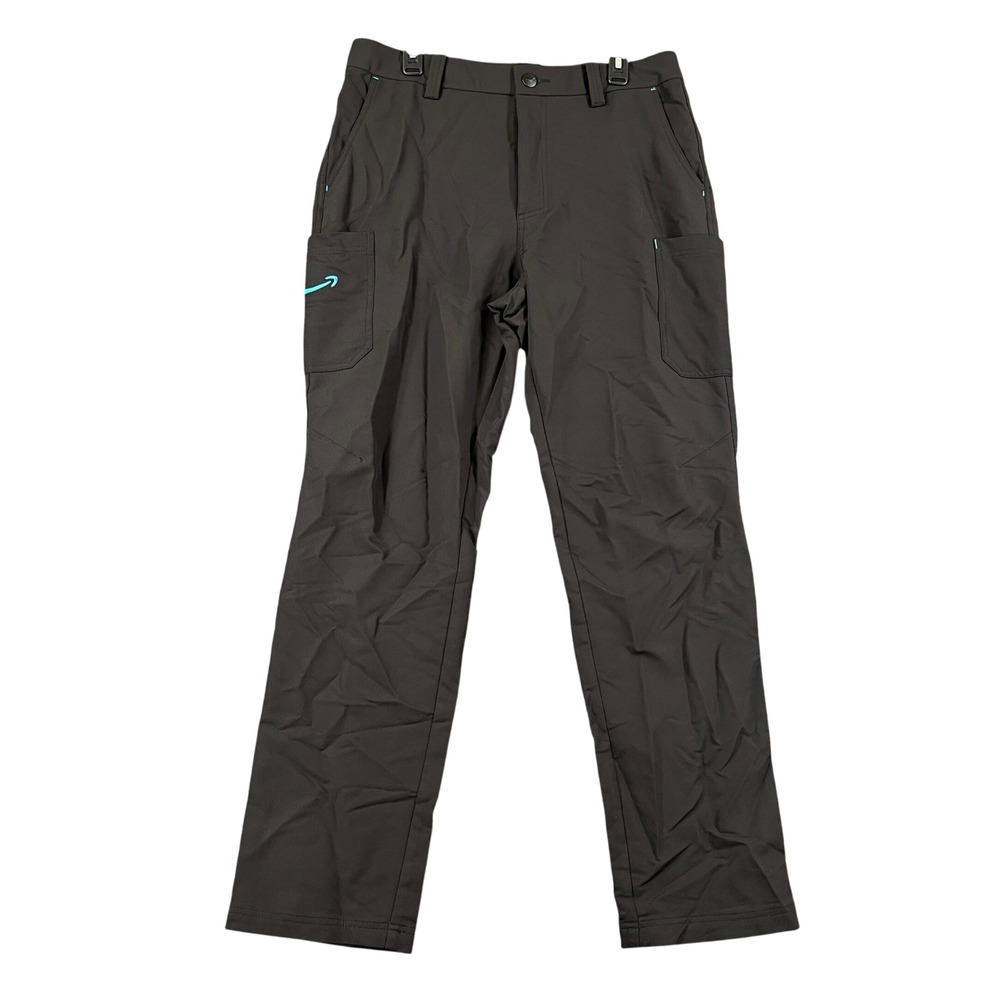 Amazon Luly Yang Cargo Pants Mens L Black Stretch Smile Logo Delivery Workwear